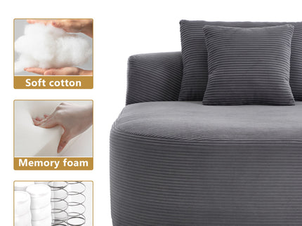 Oversized Chaise Lounge Sofa Bed With Deep Seat And Soft Pillows