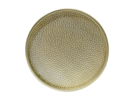 Modern Round Accent Table With Hammered Surface