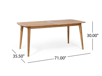 Placidity - Outdoor Expandable Dining Table With Slatted Tabletop And Tapered Legs