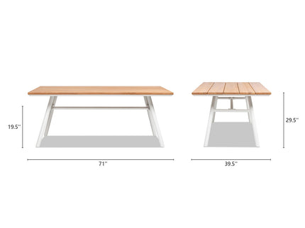 Maiden - 6 Seater Patio Dining Table - Natural Teak