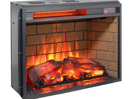 Infrared Quartz Heater Fireplace Insert -Woodlog Version With Brick
