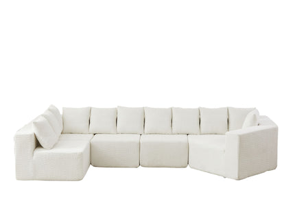 L - Shaped Modular Sofa With Deep Seat And 11 Pillows