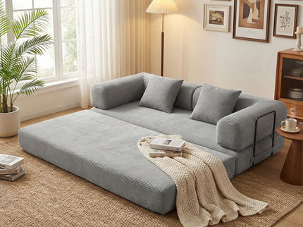 Convertible Sleeper Sofa Bed, 3 Seater Fold Out Couch With Mattress