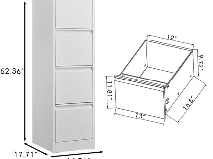 Durable Metal 3 Drawer File Cabinet With Lock For Office Storage