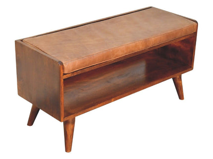 Solid Wood Bench With Upholstered Sea