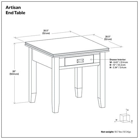 Artisan - End Table - Russet Brown
