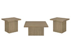 Light Brown / 3 Pc. Coffee Table, 2 End Tables