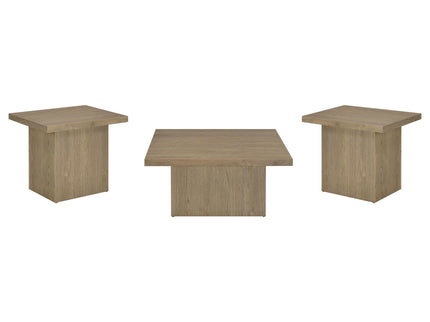 Eldridge - Coffee Table Set With Chunky Square Tops