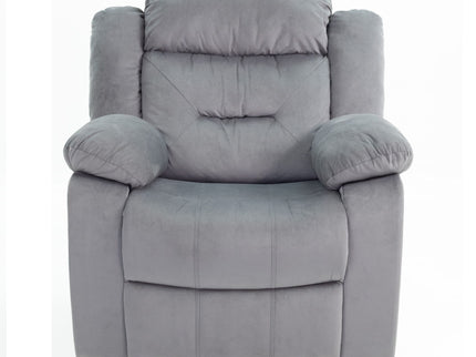 Modern Manual Recliner With Padded Seat And Pillow Arms