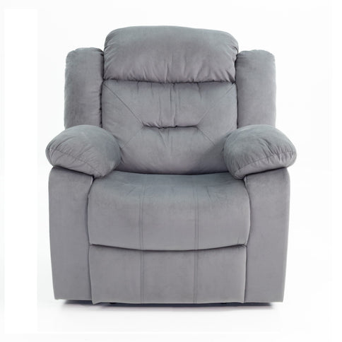 Modern Manual Recliner With Padded Seat And Pillow Arms