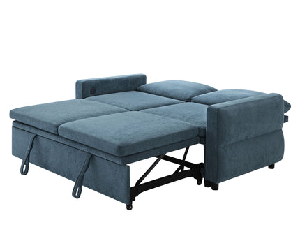 Convertible Sofa Bed Loveseat With Adjustable Backrest And USB Ports
