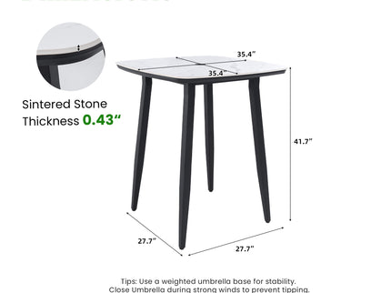 5 Piece Outdoor Bar Set With Table And Swivel Stools - Carbon / Ember Black