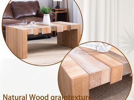 Modern Rustic Table With Sculpted Block Design
