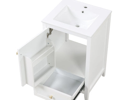 Bathroom Vanity With Sink, Soft Closing Cabinet Door, Storage Rack And Drawer