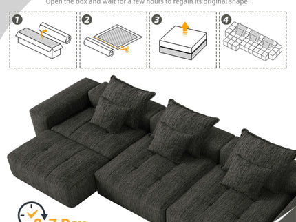 Modern Oversized Diy Combination, Modular Sectional Sofa With Pillows
