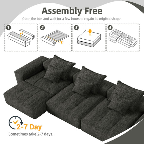 Modern Oversized Diy Combination, Modular Sectional Sofa With Pillows