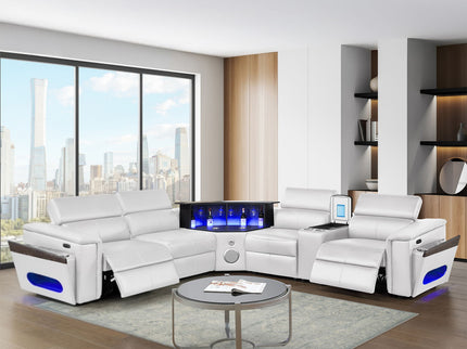 Nova - Sectional With Bluetooth Speaker, LED And Lifting Wine Cabinet