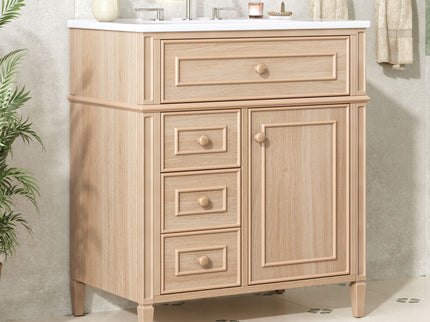Bathroom Vanity With Sink, Flip Out Drawer, 2 Soft Close Drawers, 1 Soft Close Door - Wood