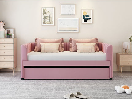 Upholstered Daybed With Ergonomic Design Backrest