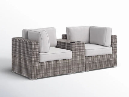 Handcrafted Outdoor Loveseat With Wicker Seating