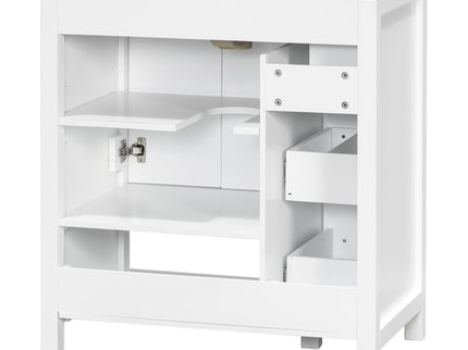 Bathroom Vanity With Sink Top, Bathroom Vanity Cabinet With 2 Doors And 2 Drawers, Open Shelf