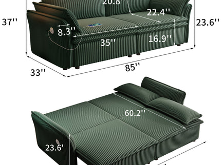 2 In 1 Convertible Sofa Bed, Multi Functional Living Room Furniture