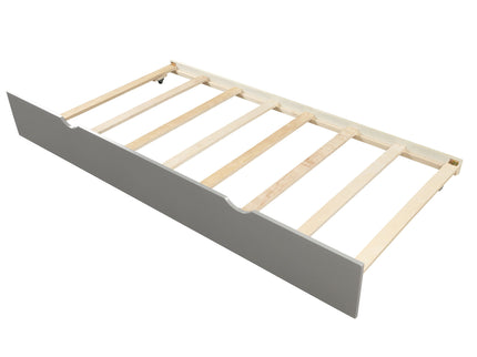 Platform Bed With Twin Trundle And Frame, Twin Size - Gray