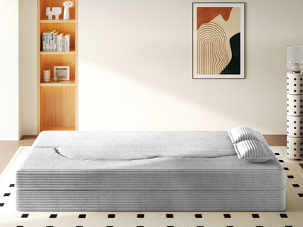 Floor Sofa With 2 Pillows, Convertible Twin Size Mattress For Living Room