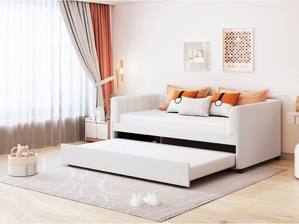Upholstered Daybed With Ergonomic Design Backrest