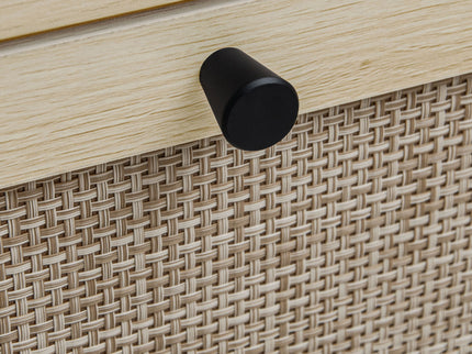 Modern Rattan 3 Door Shoe Rack Cabinet For Entryway