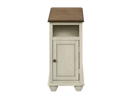 Accent End Table, Storage, Traditional - White