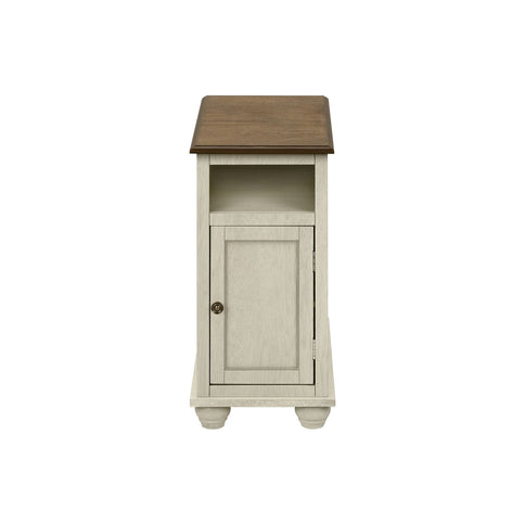 Accent End Table, Storage, Traditional - White