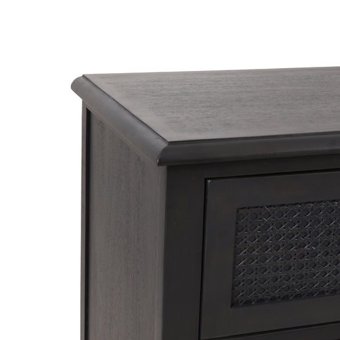 Newell - Cane 3 Drawer Dresser - Dark Gray
