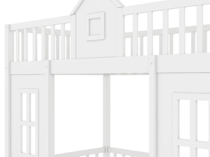 Twin Over Twin Bunk Bed With Changeable Table, Bunk Bed Turn Into Upper Bed And Down Desk