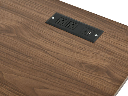 Space Saving L-Shaped Computer Desk With Keyboard Tray & Charging Stations