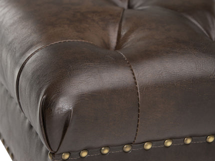 Henley - Tufted Ottoman Bench - Distressed Brown