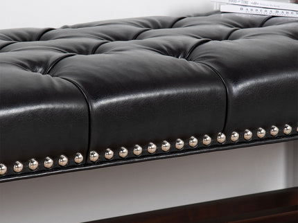 Bedroom End Of Bed Bench Tufted Upholstered End Of Bed Bench End Of Bed Entrance Shoe Bench With Nailhead Trim And Shelf Bedroom Upholstered Bench Living Room Shoe Rack Footstool
