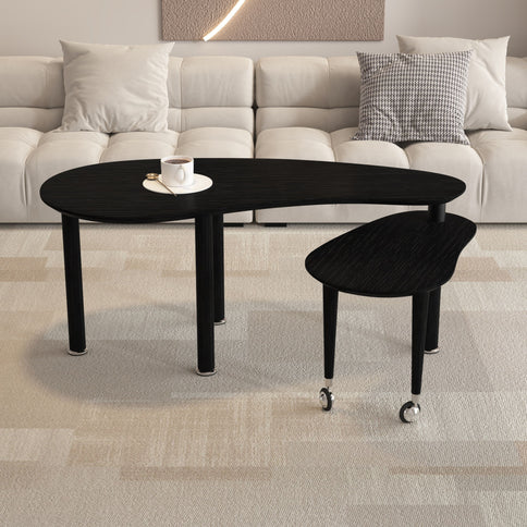 Rotatable Cocktail Table With Solid Legs, 360 Degree Rotating