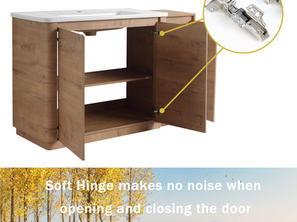 Freestanding Bathroom Vanity With Sink, 1 Small Storage Cabinet, Soft Close Door