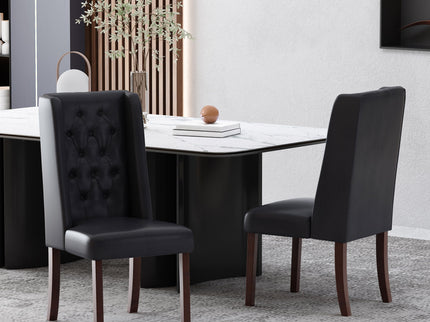 Sophisticated Tufted Dining Chair With High Back Design