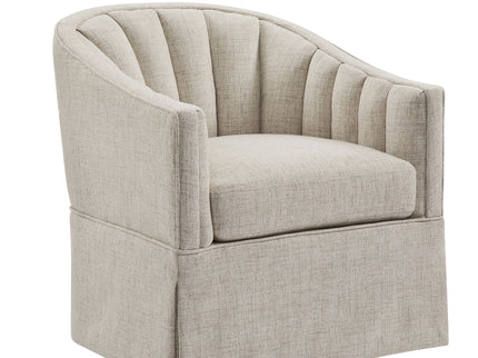 Solitude - Skirted Swivel Accent Chair With Hemp Like