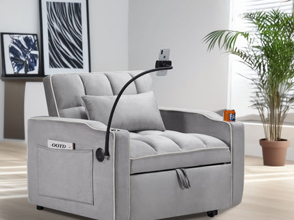 Convertible Sleeper Chair Sofa Bed Adjustable Pull Out Sleeper Chair Bed Multi-Pockets Folding Sofa Bed For Living Room Bedroom Small Space, 3 In 1 Sofa Bed