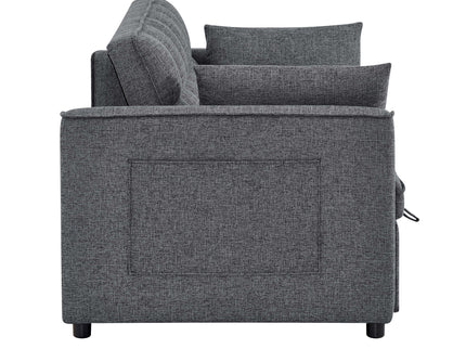 Sienna - Tufted Convertible Sleeper Sofa With Chaise - Gray