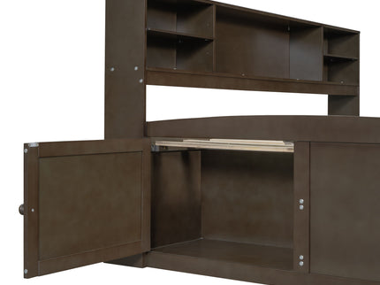 Daybed With 2 Bedside Cabinets, Upper Shelves And 4 Drawers