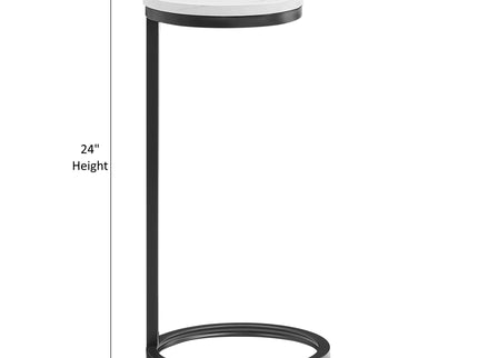 Cerro - Round Accent Table - Antique Bronze / White Marble