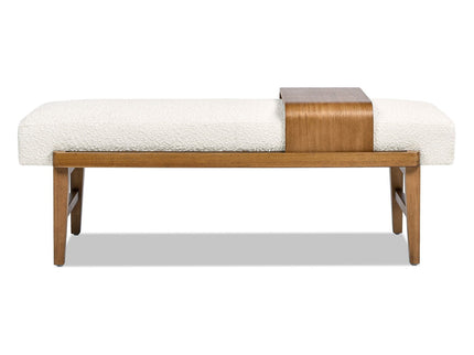Billie - Modern Telephone Bench With Sliding Shelf - Ivory White