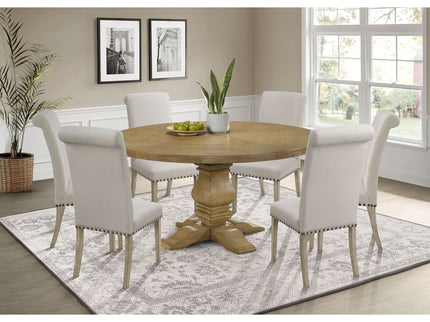 Round Dining Table Set With Upholstered Chairs