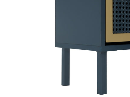 Modern Rattan 3 Door Shoe Rack Cabinet For Entryway
