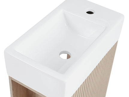 Modern Bathroom Vanity With Sink And 2 Tier Shelf