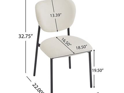 Modern Upholstered Dining Chairs With Metal Legs (Set of 2) - Beige
